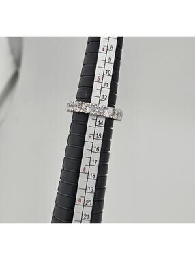 4.4mm Size 6 Sterling Silver Moissanite Eternity Ring